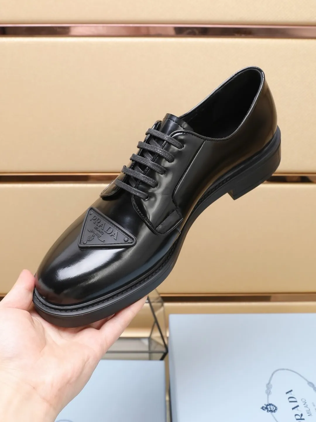 P640💰🔥《PRADA》👏Latest • High-end top brand luxury ~ purchasing agency, top quality. New fashionable business men's shoes🔜The uppers are made of original open-edge beaded cowhide➕cowhide·lining, with fine workmanship. The original stylish and soft combination wear-resistant and non-slip outsole is light and comfortable on the feet. The real thing looks better in real life. Size: 38/45